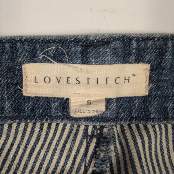 Lovestitch Women’s S Chambray Denim Overalls Button Front Casual Cottagecore - Picture 3 of 11